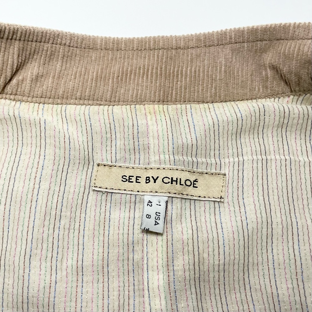 See By Chloe 8 Corduroy Jacket/Blazer Tan/Beige - Picture 3 of 9